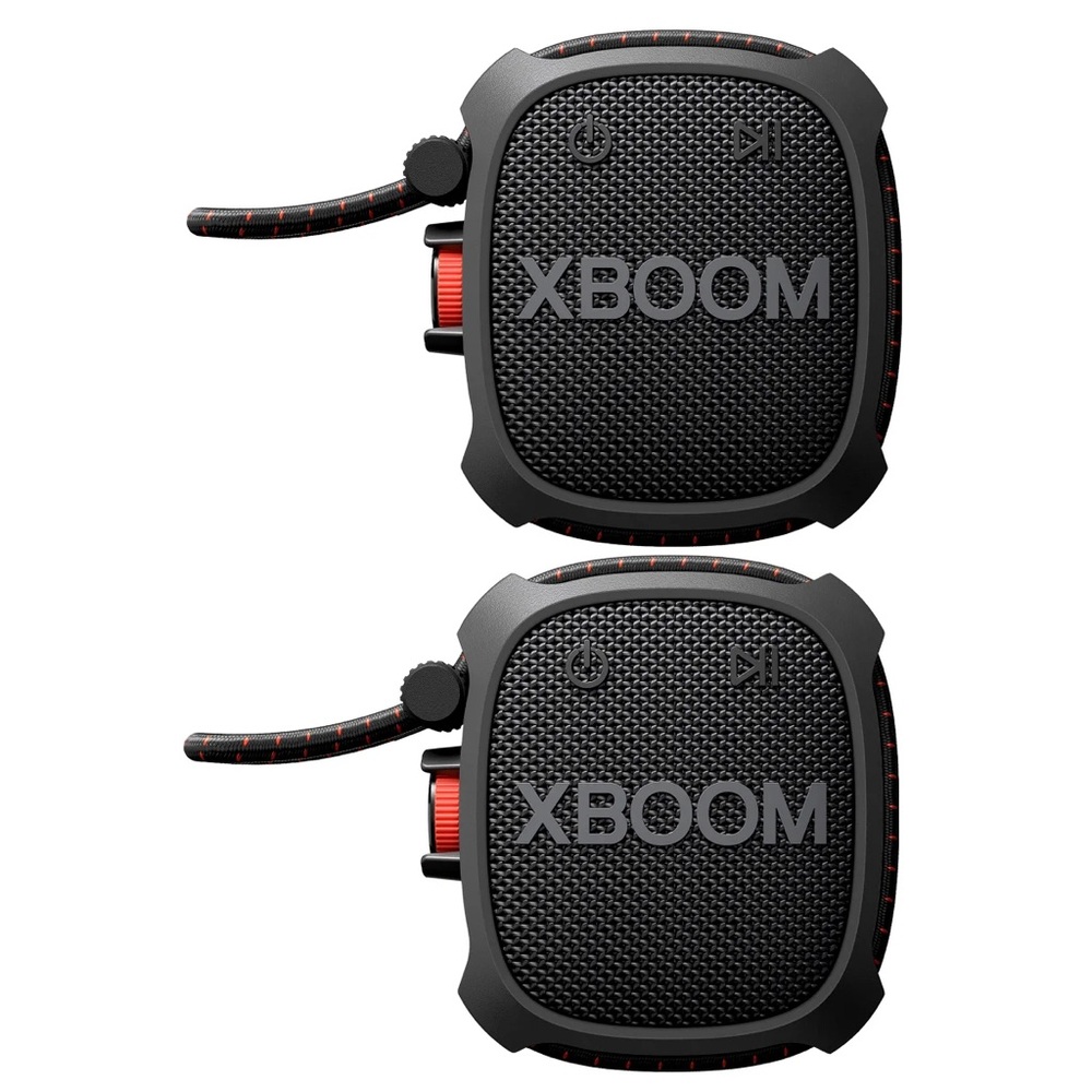 New 2-Pack LG XBOOM Go XG2T Ultra-Rugged Portable Wireless Speakers, IP67, Black